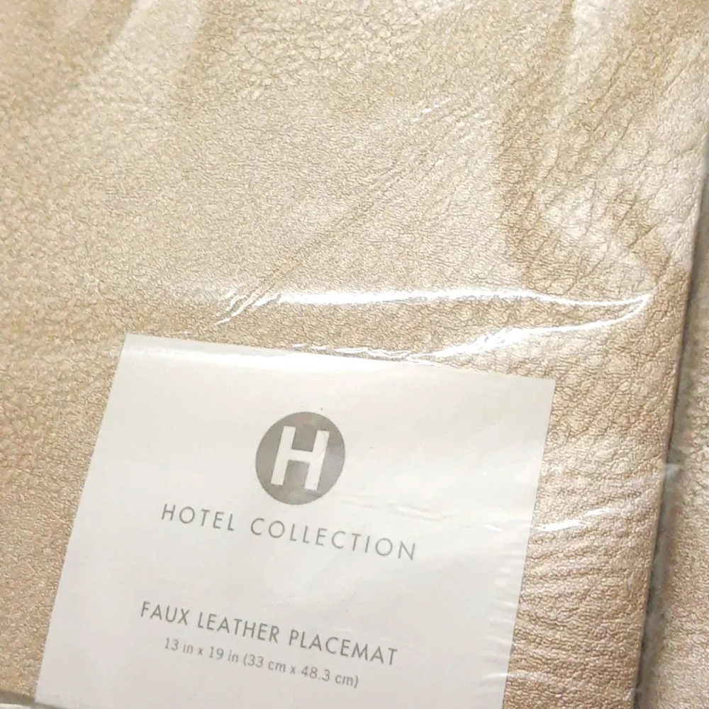 Hotel Collection Faux Leather Dining Placemat METALLIC GOLD Macy’s 6 Pcs